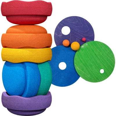 Afbeelding van Grimms x Stapelstein® Set Classic + Rolling Discs Cool