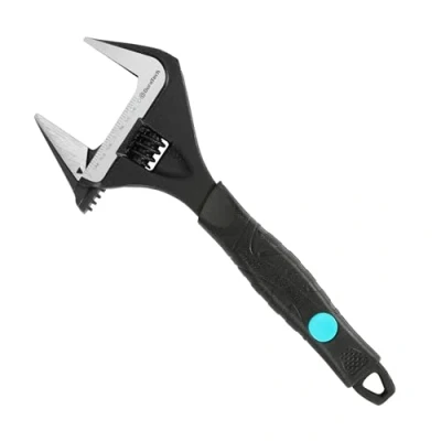 Afbeelding van DURATECH 10 inch verstelbare sleutel, brede kaak opening zwart oxide afwerking sanitair moersleutel, CR V staal, SAE en metrische schaal gemarkeerd, ergonomische grip