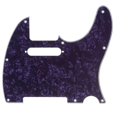 Afbeelding van Musiclily 8 Schroefgaten Tele Gitaar Slagplaat voor USA/Mexican Fender Standard Telecaster Moderne Stijl, 4 laags Purple Pearl