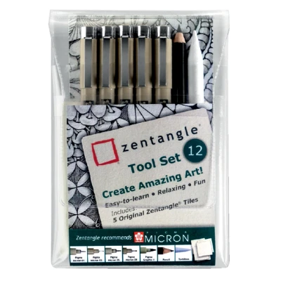 Afbeelding van Fineliner Sakura Zentangle tool set 12delig