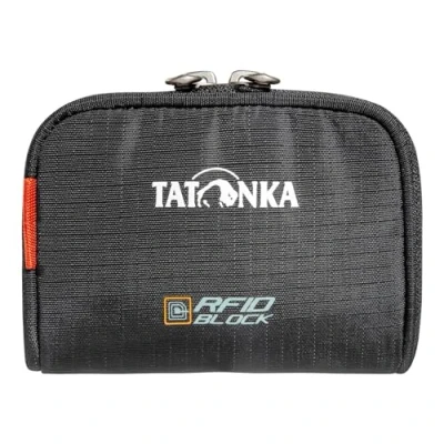 Afbeelding van Tatonka portemonnee Plain Wallet RFID B kleine met bescherming en muntvak, vakken voor creditcards, bankkaarten enz. Afmetingen: 11 x 7 2 cm, zwart