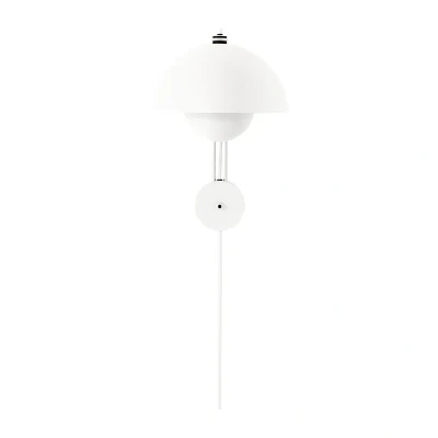 Afbeelding van &amp;Tradition wandlamp Flowerpot VP8, stekker, mat wit