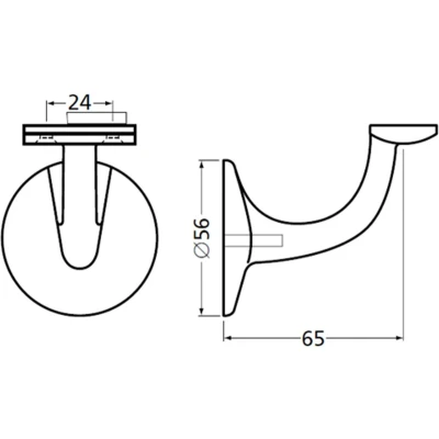 Afbeelding van Hermeta Leuninghouder vlak zadel 65mm wit 3503 79e