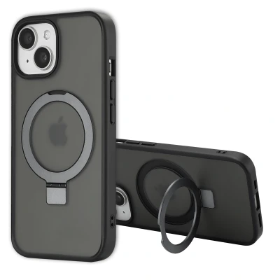 Afbeelding van Apple iPhone 15 MagSafe Hoesje Kunststof Accezz Hardcase/Backcover Zwart Telefoonhoesje Shockproof/Valbescherming