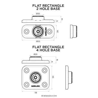 Afbeelding van Quad Lock 360 Base Flat 4 Holes