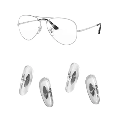 Afbeelding van HiCycle2 Ray Ban Vervangende 2 paar Neusbeschermers voor Aviator RB3025 RB3539 RB3026 RB3447 RB4263 RB3548 RB3716 RB3816 RB3548N Zonnebril Reparatiesets Clip on, Bonus Tas, Transparant