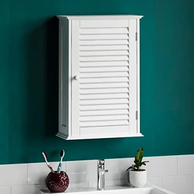 Afbeelding van Bath Vida Badkamerkast Enkele deur Sluiter Wandmontage Opslag, Wit