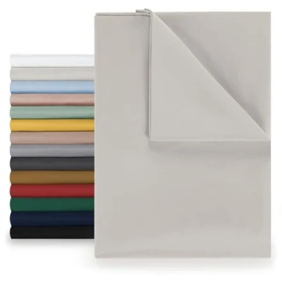 Afbeelding van Blumtal Laken voor tweepersoonsbed, 220 x 275 cm, onderhoudsvriendelijke microvezel, zachte stof, niet rekkend lichtgrijs maneschijn
