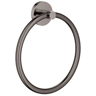 Afbeelding van Grohe essentials handdoekring rond wand 1 gats 180mm diameter hard graphite 40365a01