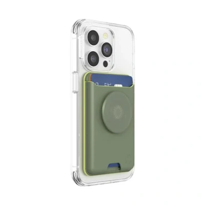 Afbeelding van PopSockets PopWallet+ Officiële Verwisselbare Portemonnee voor Smartphones en Tablets met een Geïntegreerde PopTop Eucalyptus