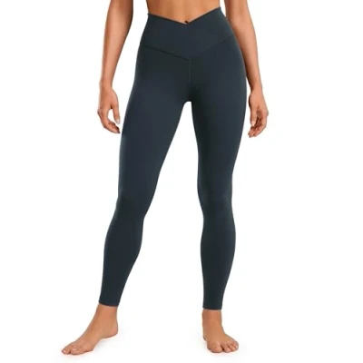 Afbeelding van CRZ Yoga Womens Butterluxe Cross Taille Workout Leggings 28&quot;,V Crossover Hoge Gym Atletische echte marine L