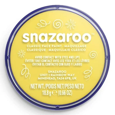 Afbeelding van Snazaroo 1118222 Kinderschmink, huidvriendelijke hypoallergene gezichtsmake up op waterbasis, vrij van parabenen 18ml Pot, Bright Yellow