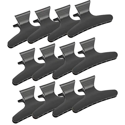 Afbeelding van Vlinder clips 12 stks salon haar clip kapper klemmen kappers tool voor styling, snijden, knippen en kleuren (zwart)
