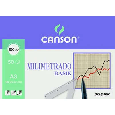 Afbeelding van GUARRO CANSON 200402863 tekenblok 50 vellen millimetrisch A3 90G