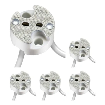 Afbeelding van ledscom.de 5 stuks GU5.3/G4 fitting, keramisch, wit, 12V AC, max. 25W