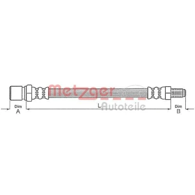 Afbeelding van METZGER 4112081 Remslang 337mm M10 x 1