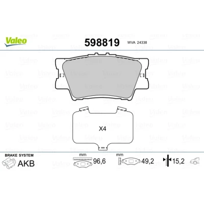 Afbeelding van Valeo Remblokset 598819