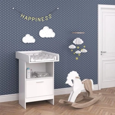 Afbeelding van Vicco Commode Leo, Wit, 60 x 103 cm met lade