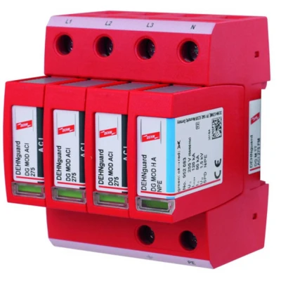 Afbeelding van DEHN 952341 DEHNguard M DG TT ACI 275FM 4polig Overspanningsveilige afleider Overspanningsbeveiliging voor: Verdeelkast 80 kA 1 stuk(s)