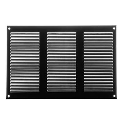 Afbeelding van Stalen rooster, terugvoer, luchtrooster, ideaal voor plafond en zijwand HVAC, met insectenbescherming (30 x 20 cm, zwart)
