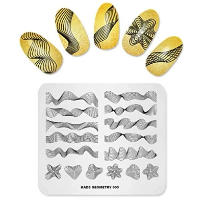 Afbeelding van KADS Nagel Stempelen Plaat Geometrie Sjabloon Afbeelding Ontwerp Platen voor Nail Art Decoratie en DIY