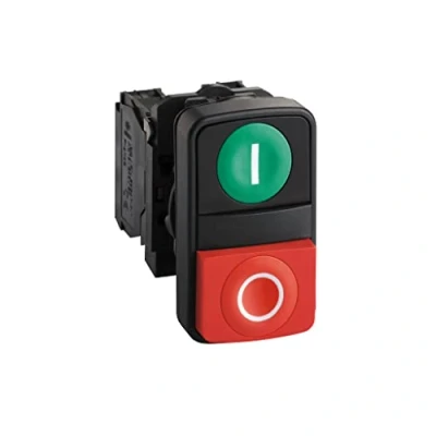 Afbeelding van Schneider Electric Drukknop Dble Groen I Rood O 1NO/1NC, Knoppen + Schakelaars, Rood,