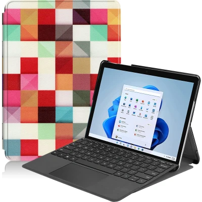Afbeelding van Case2go Tablet Hoes geschikt voor de Microsoft Surface Go 3 Tri Fold Book Case Blocks