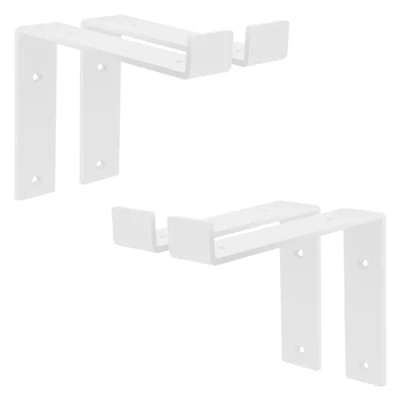 Afbeelding van ML Design 4 delige plankbeugel, 20x4x14,5 cm, wit, metaal, 8 inch plankbeugels, industriële planksteun