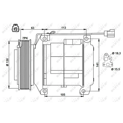 Afbeelding van NRF Airco compressor 32881