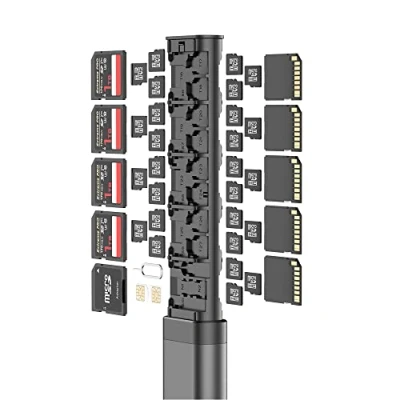 Afbeelding van Budi Alloy Memory Card Storage Stick voor microSD Full SD &amp; Nano Sim Organizer