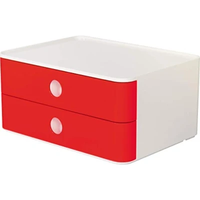 Afbeelding van Han ladenblok Allison, smart box met 2 laden, wit/rood