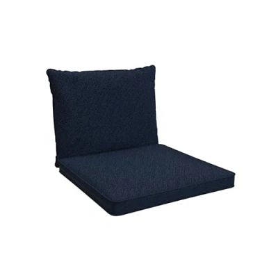 Afbeelding van POKAR Zitkussen Rugkussen Lounge Kussen Tuin voor Tuinmeubelen Loungemeubels Set van 2 (1x 70x70x5 cm + 1x 70x40x15 cm), Donkerblauw
