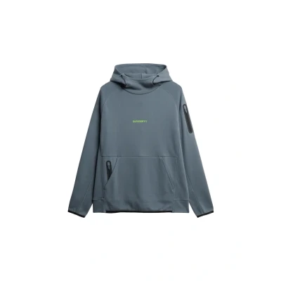 Afbeelding van Superdry Mannen Tech Hoodie met Logo en Losse Pasvorm Blauw Grootte: Xxl