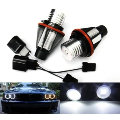 Afbeelding van RZG 2x Witte LED Angel Eye Halo Ring Koplamp Dagtijd Gloeilamp Voor E39 E60 E61 E87 E53 E63 E65