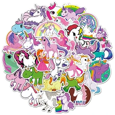 Afbeelding van Unicorn, graffiti stickers, 50 stuks, waterdichte vinyl stickers voor auto, motorfiets, fiets, skateboard, bagage, laptop, computer