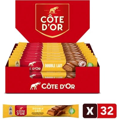 Afbeelding van Côte d&#039;Or Chocolade Reep Melk Double Lait 32 stuks