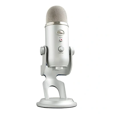 Afbeelding van Blue Yeti USB Microfoon voor Opname, Streaming, Gaming, Podcasting, Condensator Mic Laptop of Computer, PC en Mac, VO!CE Effecten, Verstelbare Standaard, Plug and Play Zilver