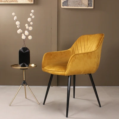 Afbeelding van DS4U Gaby armstoel velvet goud Stof