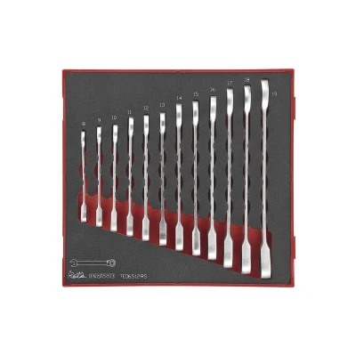 Afbeelding van TengTools TED6512RS Ratelsteekringsleutelset plat 8 19mm