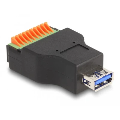 Afbeelding van Delock USB 3.2 Gen 1 Typ A Buchse zu Terminalblock Adapter mit Druckta