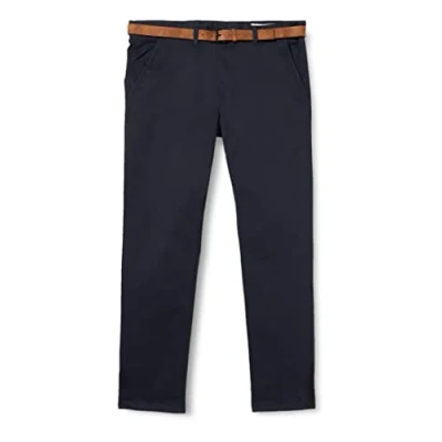 Afbeelding van TOM TAILOR Denim Mannen Chino broek met riem 1008253, 10668 Sky Captain Blue, 29W / 36L