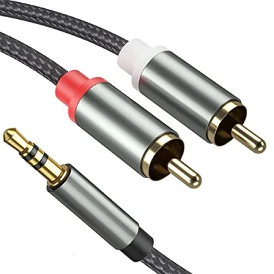 Afbeelding van Froggen Audio Jack RCA Kabel 3.5 mm naar 2 Stereo Kabel, 3,5mm Tulp Stekker, Compatibel PC Smartphone Versterker Autoradio Luidspreker DJ Controller