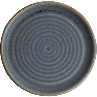Afbeelding van Olympia Canvas ronde borden met smalle rand blauw graniet 18cm (6 stuks)