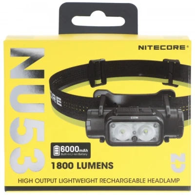 Afbeelding van Nitecore NU53 ultralichte hoofdlamp voor industriële doeleinden, max. 1800 lumen, incl. 21700 6000mAh Li Ion batterij