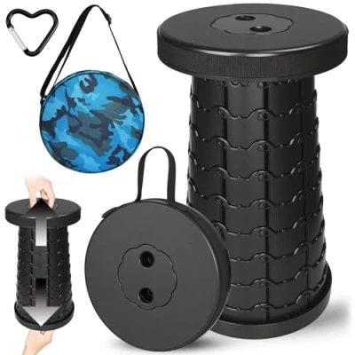 Afbeelding van USHOP Opvouwbare Kruk,Telescopische Kruks,Draagbare Stoel,Opklapbare Kruks,Lichte Campingkrukes,Opvouwbare Campingkruk Uitgerust,Draagbare Klapkruks,Intrekbare Kruk voor Camping Tuin Vissen Wandelen