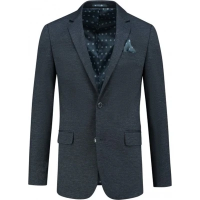 Afbeelding van Gents Colbert stretch miniruit blauw Maat 50