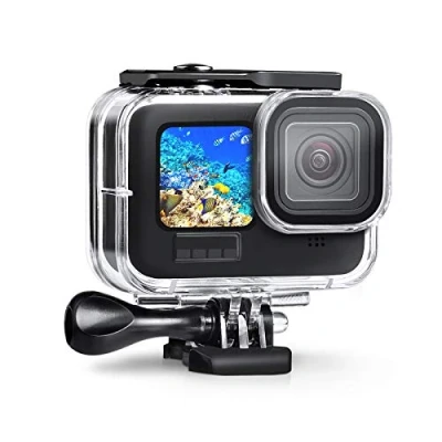 Afbeelding van 60M Waterdichte Case voor GoPro Hero 9, 196FT Onderwater Beschermende Behuizing 9 Zwart, met Quick Release Mount en Duimschroef