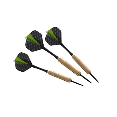 Afbeelding van 1x Set van dartpijltjes met groen zwarte flights 23 grams Dartpijlen