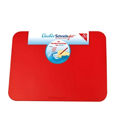 Afbeelding van Läufer 30917 Bureauonderlegger om te leren schrijven, voor de perfecte eerste schooldag, accessoires kinderbureau, antislip en afwasbaar, rood