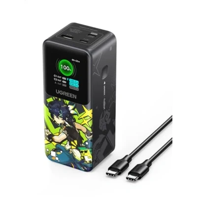 Afbeelding van UGREEN Nexode 20000mAh Powerbank 130W Max Schnellladung, USB C PD 3.0 Input/Output, Digitaldisplay, kompatibel mit iPhone 16/15x, Galaxy S25, MacBook, Dell und mehr(Genshin Impact Version)